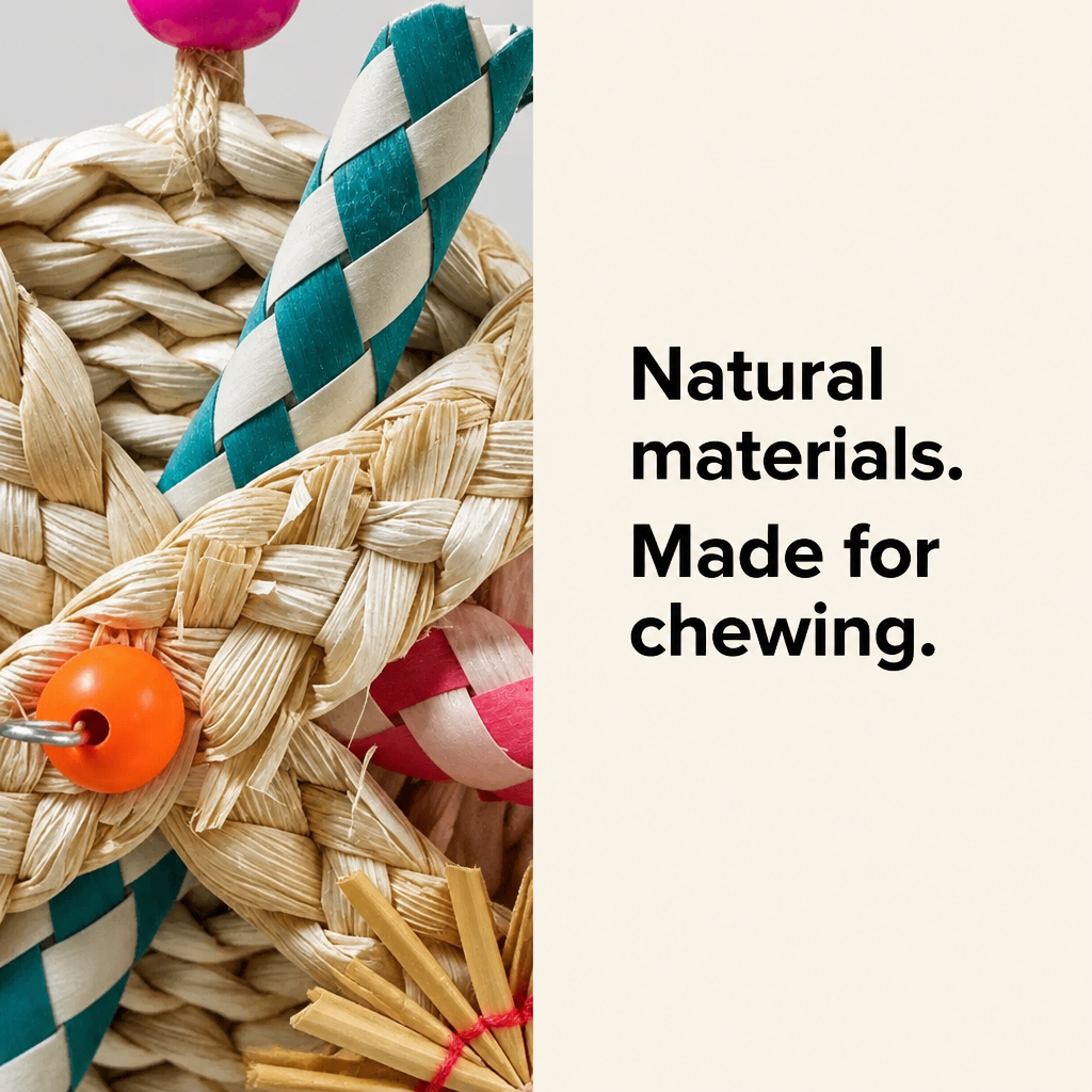 Straw Braided Parrot Foraging Chew Toy