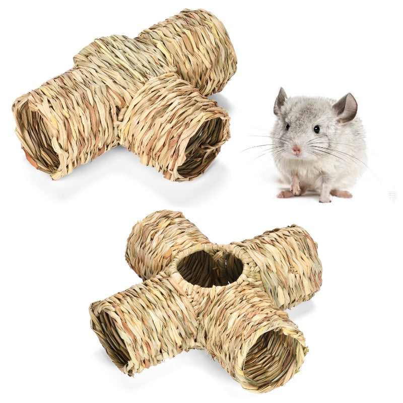 Woven Straw Pet Tunnel Hideout
