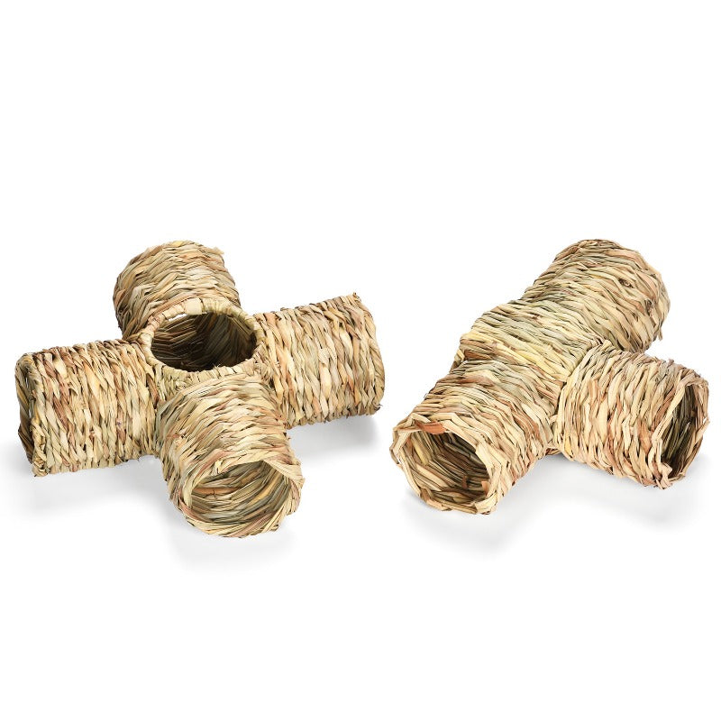 Woven Straw Pet Tunnel Hideout