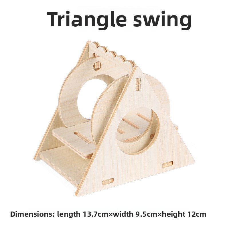 Wooden Hamster Swing & Seesaw Toy Set