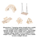 Wooden Hamster Swing & Seesaw Toy Set