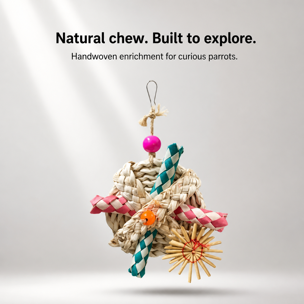 Straw Braided Parrot Foraging Chew Toy