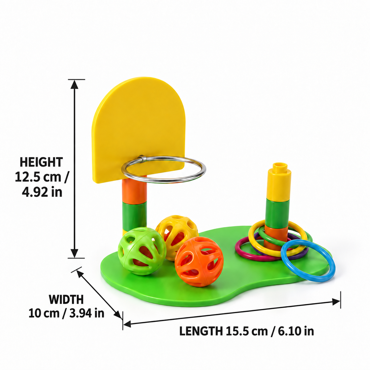 Basketball and Ring Toss Set for Small Birds