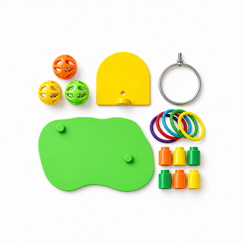Basketball and Ring Toss Set for Small Birds