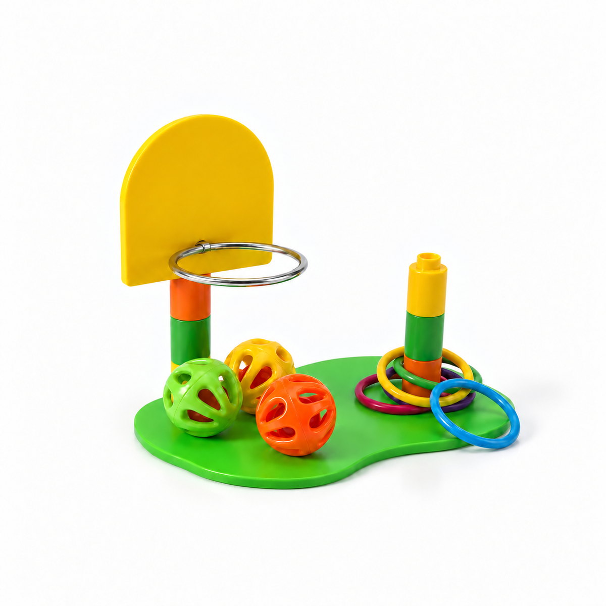 Basketball and Ring Toss Set for Small Birds