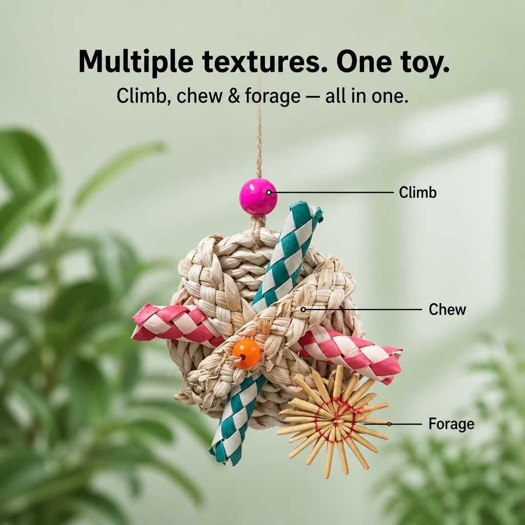 Straw Braided Parrot Foraging Chew Toy